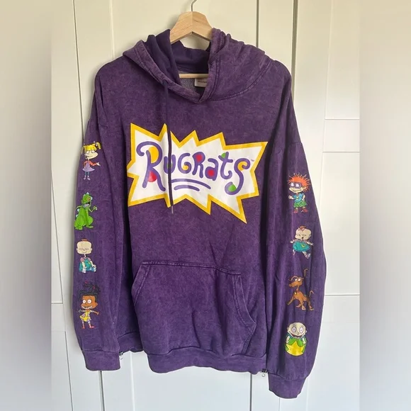 Sz XL Purple Rugrats Hoodie - Reptar, Tommy, Chuckie, Phil, Lil, Susie, Angelica - Picture 1 of 10